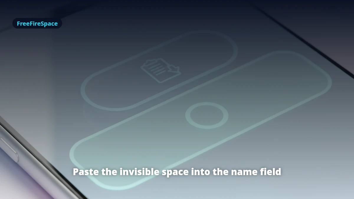 Paste the invisible space into the Free Fire name field to put a space in your name